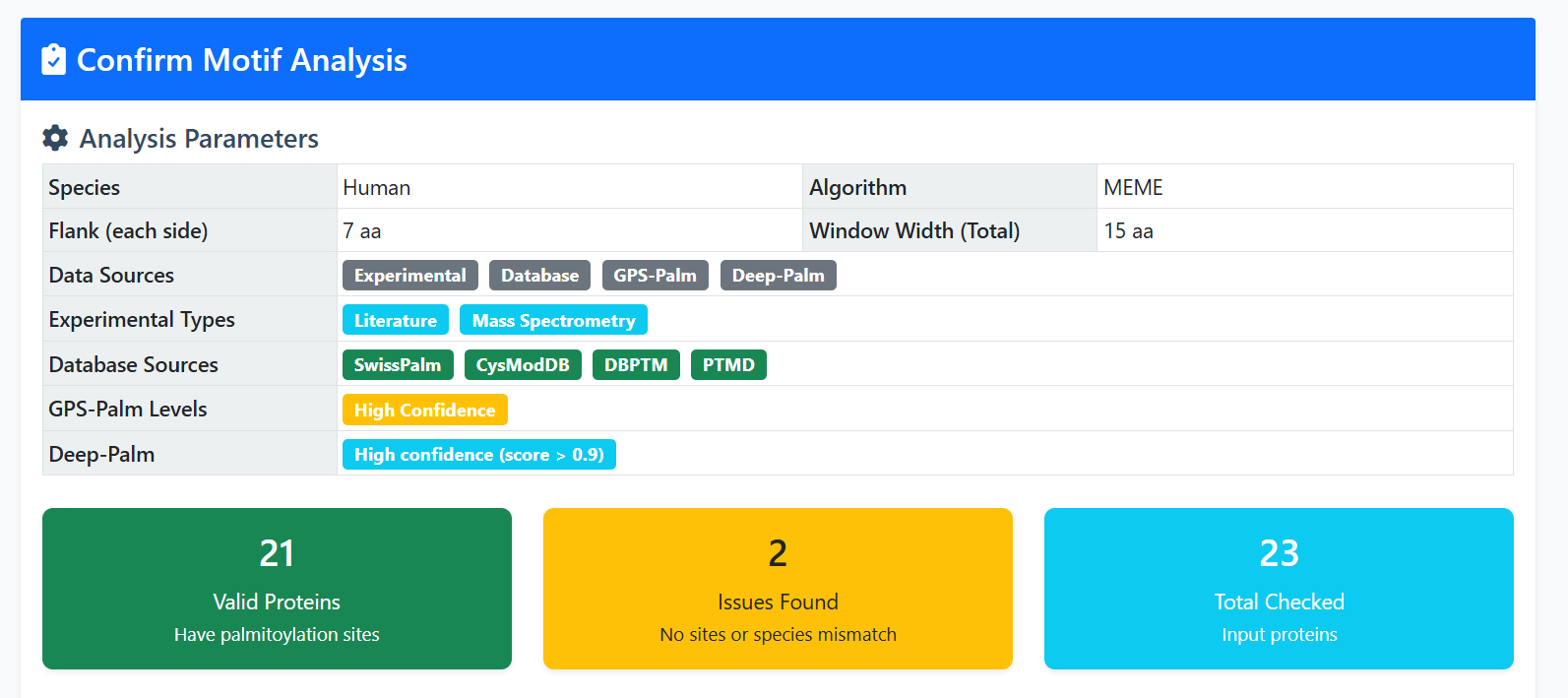 Protein validation summary